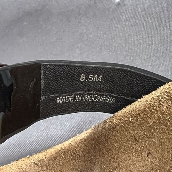 Tory Burch Miller Cloud Patent Sandals Women’s 8.5 Black Cork Thong School Shoes - Picture 14 of 14